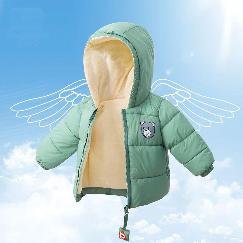 【新品】儿童棉服男女童加绒加厚保暖棉袄婴幼儿童卡通冬季外套反季