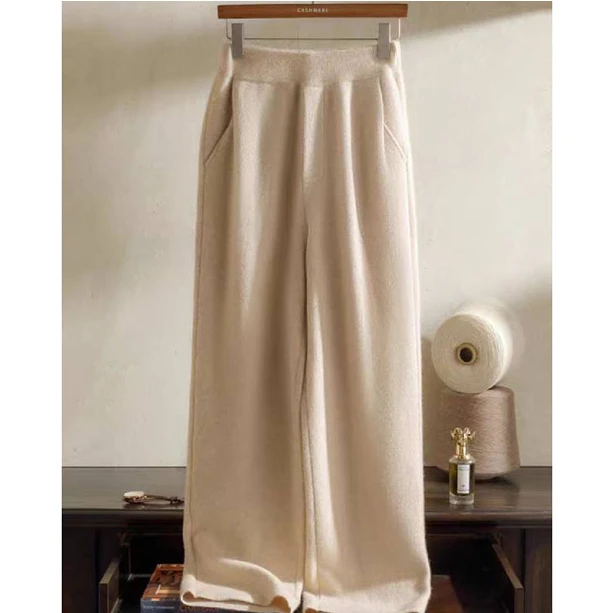S·Y·C【西裤新风潮】100纯山 羊绒显瘦宽松阔腿裤子CYR240104