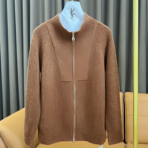 S·Y·C【小禾原版 】时尚 高领100纯山羊绒加厚开衫外套女KSN23153