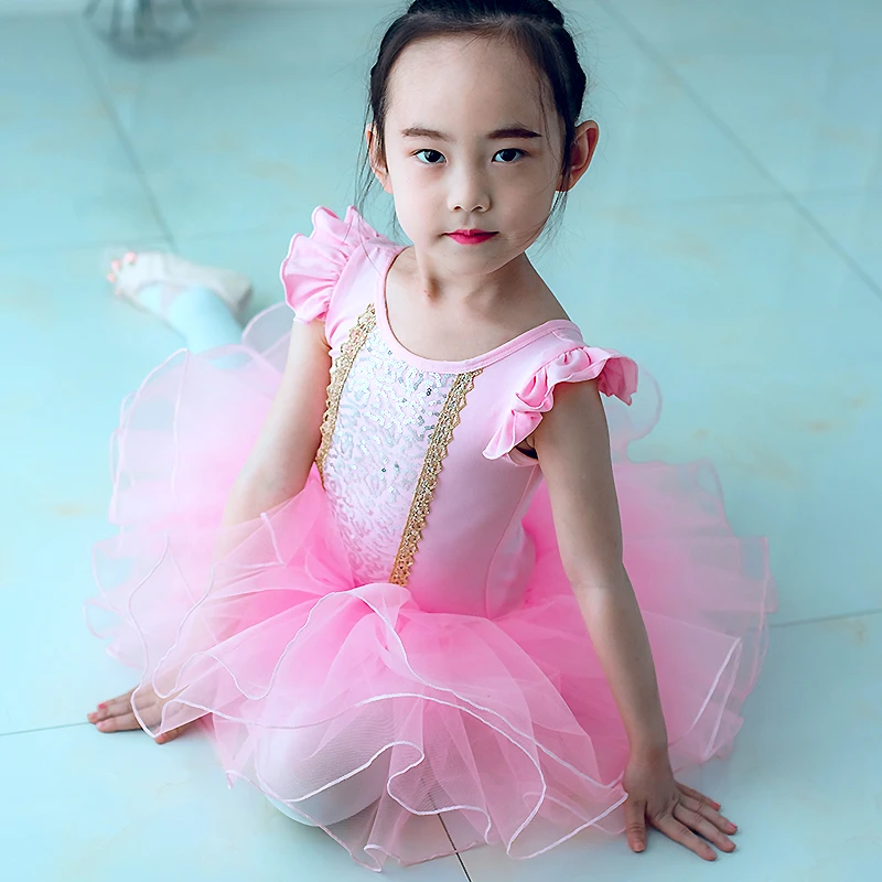 儿童演出服芭蕾舞表演服女童舞蹈纱裙练功服公主蓬蓬裙夏季