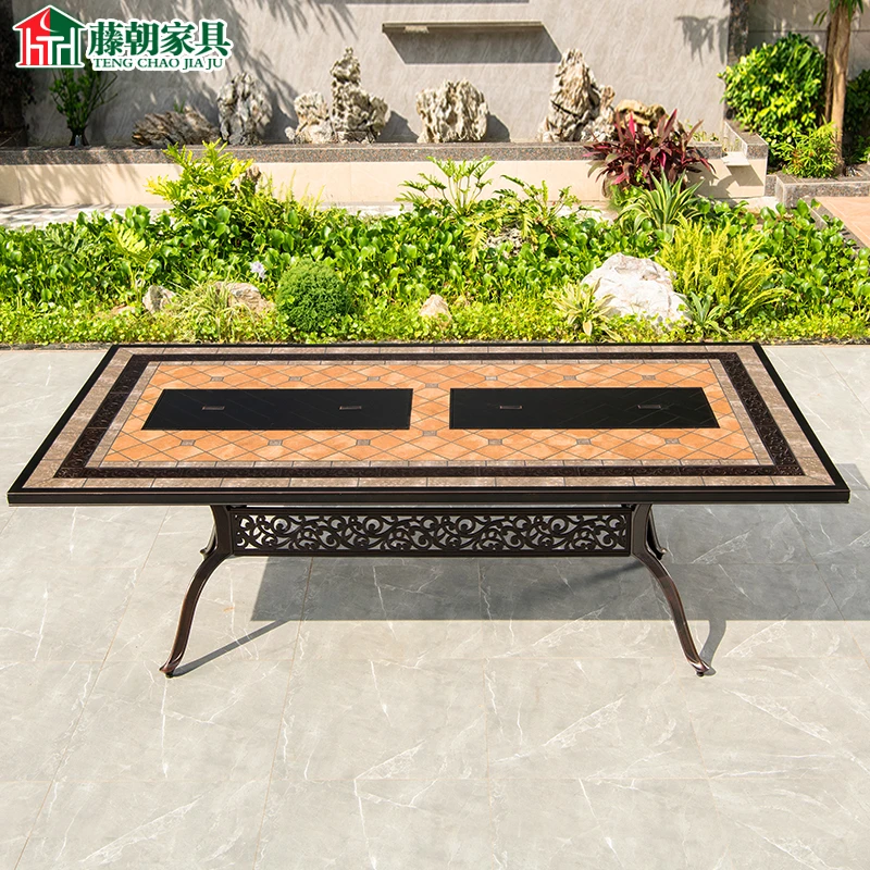 【藤朝品牌】户外烧烤桌单桌别墅庭院聚会餐桌露台休闲桌外摆商用