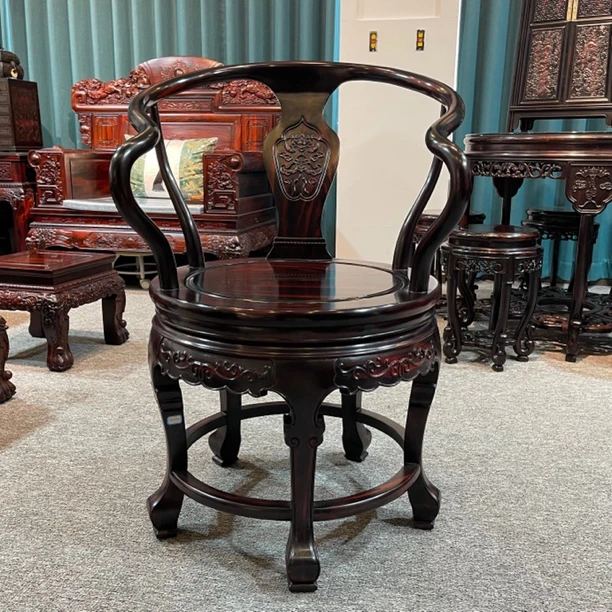 大红酸枝 转转椅 红木家具