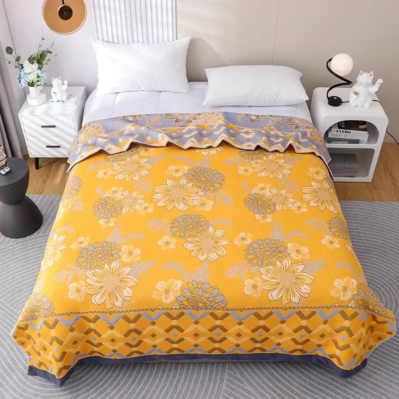 【花环黄】纱布盖毯柔软舒适透气2*2.3米