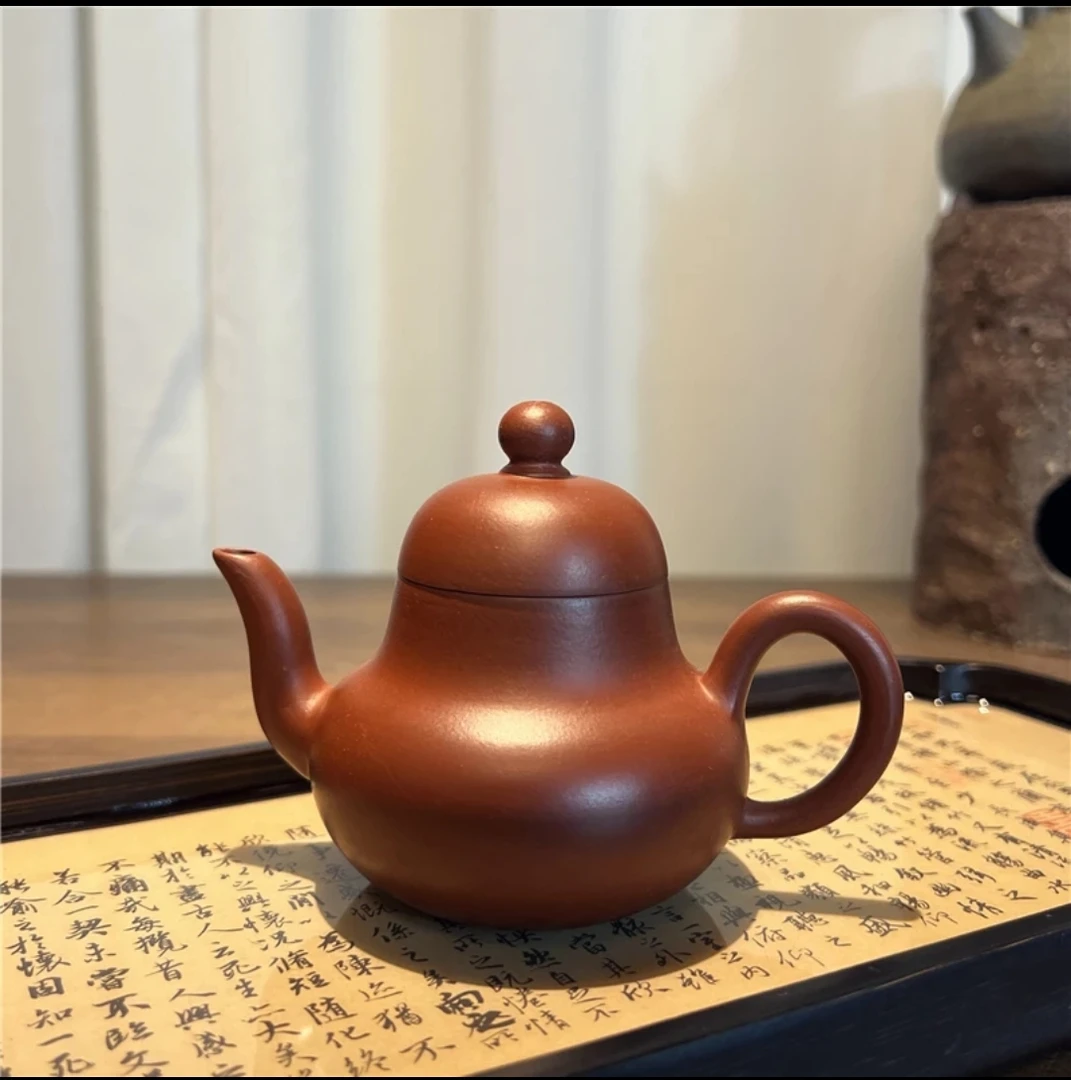 【大红袍思婷壶120cc】潮州原矿朱泥全手工手拉壶小容量紫砂壶