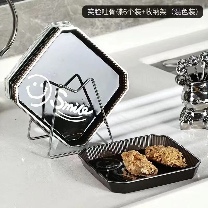 吐骨碟高颜值家用2023新款餐桌吐骨垃圾盘吐骨头残渣骨头盘盘碟子