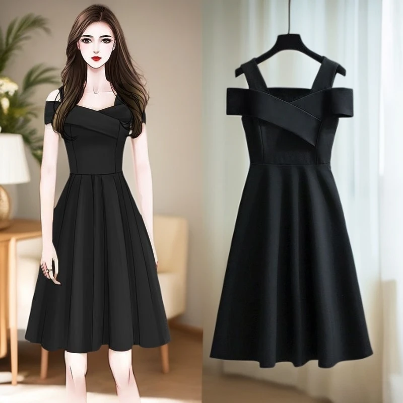 2026新款大码女装胖妹妹夏季气质连衣裙女遮肚子显瘦收腰裙子女夏