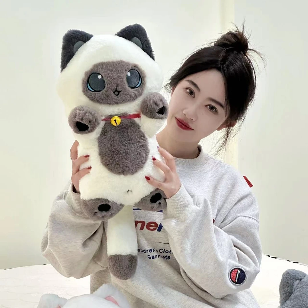 可爱五角星喵喵毛绒玩具猫猫长条抱枕玩偶喵喵可爱毛绒送男女朋友