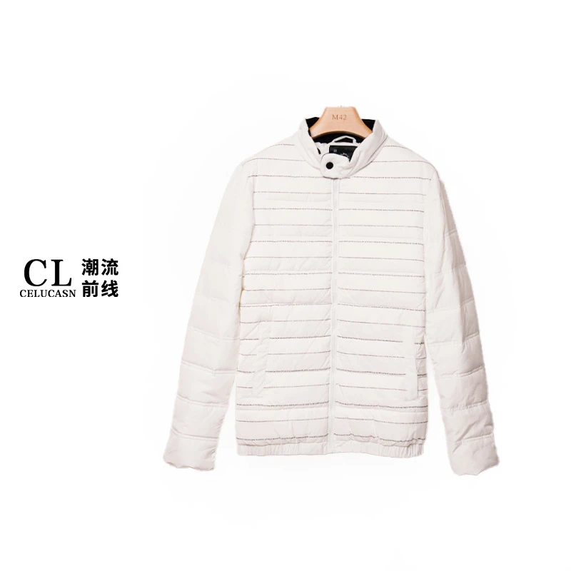 P5VBY087#秋冬男装休闲厚立领拉链户外字母印花保暖棉服上衣