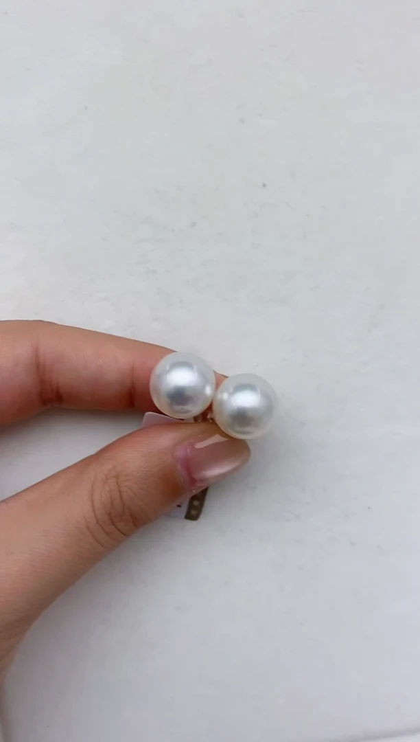 【闪购商品】海水珍珠耳饰18K金镶嵌70     12-13mm