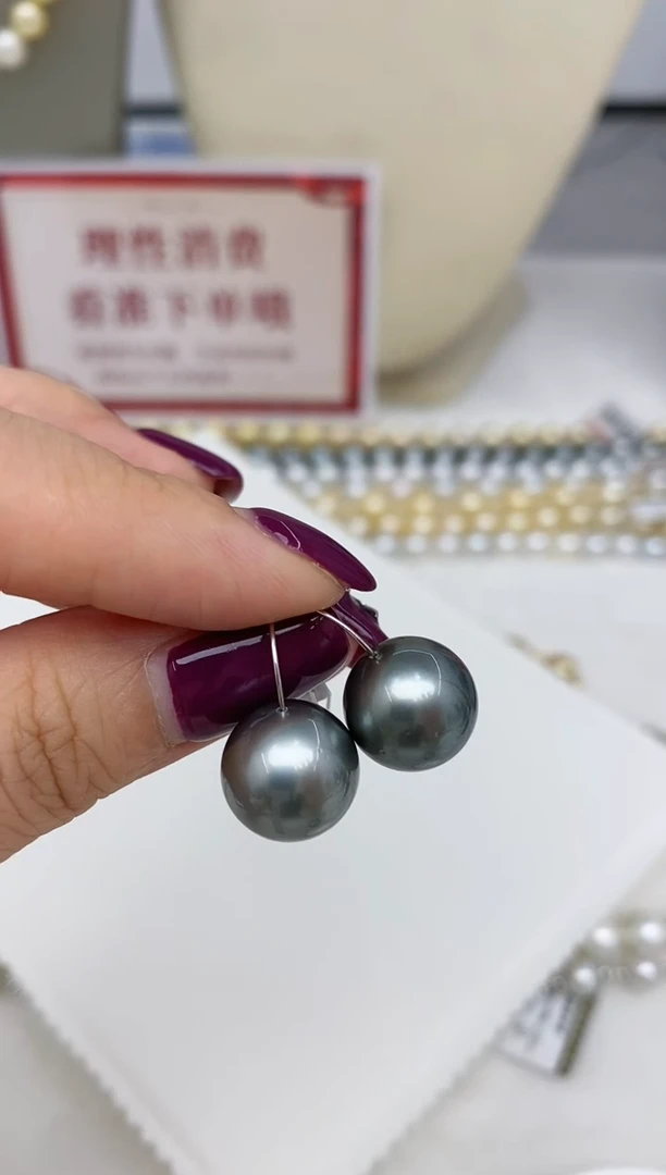 【闪购商品】海水珍珠耳饰18K金镶嵌51    12-13mm