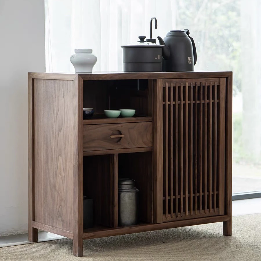 新中式烧水茶水柜茶柜家用禅意茶边柜客厅简约禅意茶水台茶水台