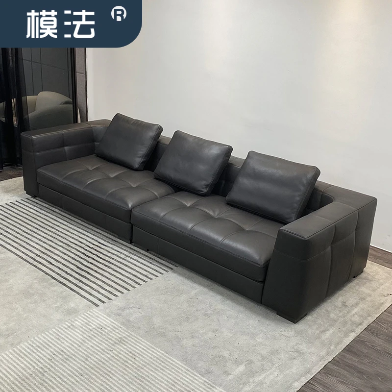 模法·布雷泽沙发客厅直排沙发落地沙发简约客厅真皮全青皮沙发
