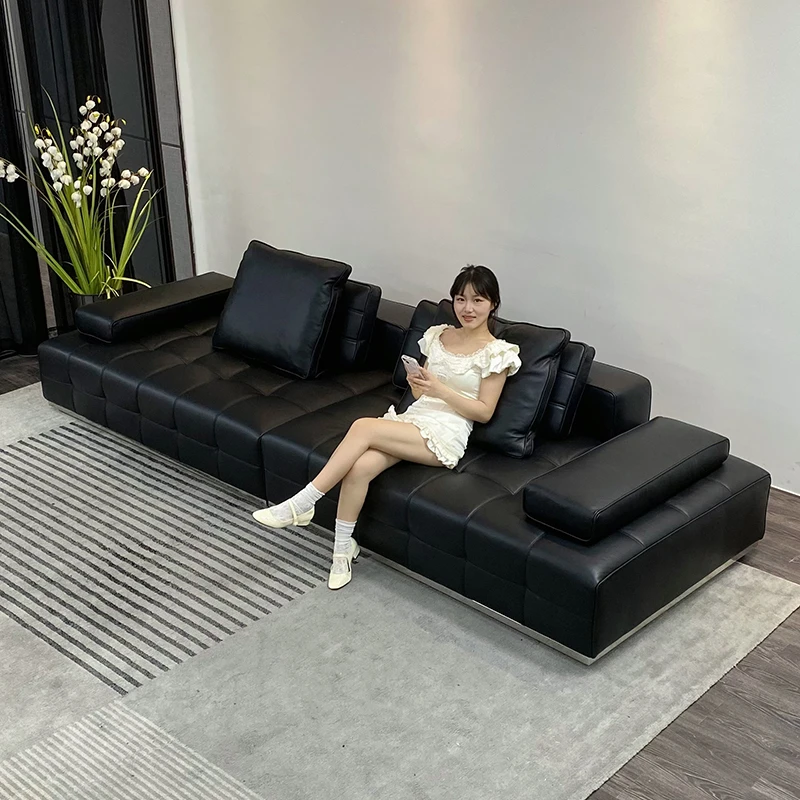 模法 半青皮劳伦斯沙发意式极简别墅大户型落地组合客厅展厅