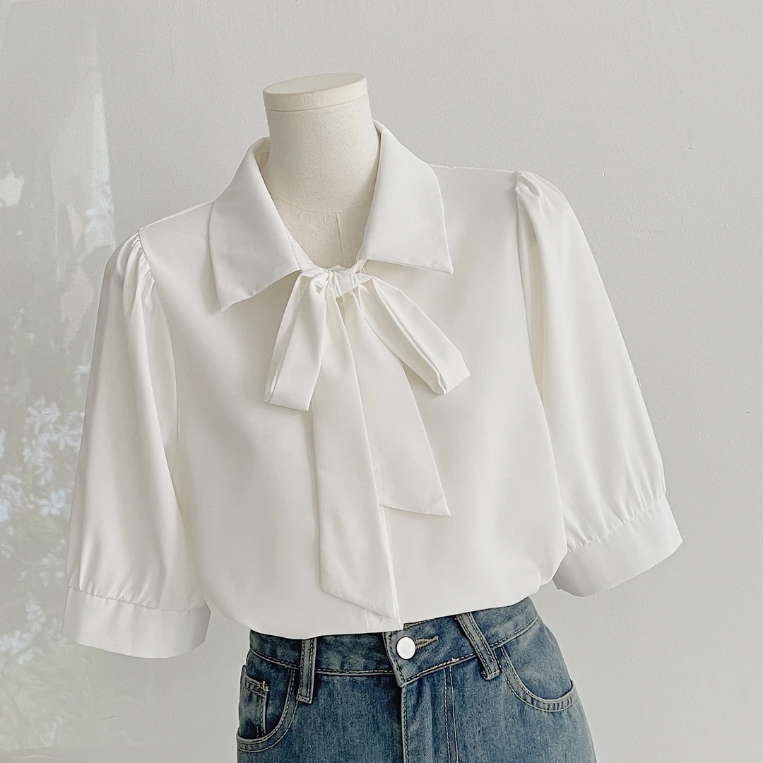 大码雪纺衫设计感小众polo衫面试正式衬衫职业白衬衫女上衣