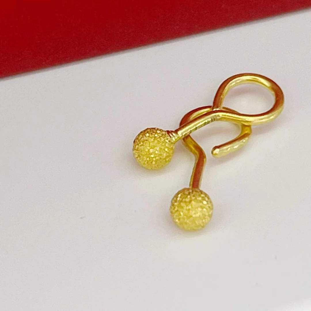 Chow Tai Seng/周大生足金磨砂耳饰耳钉经典百搭饰品