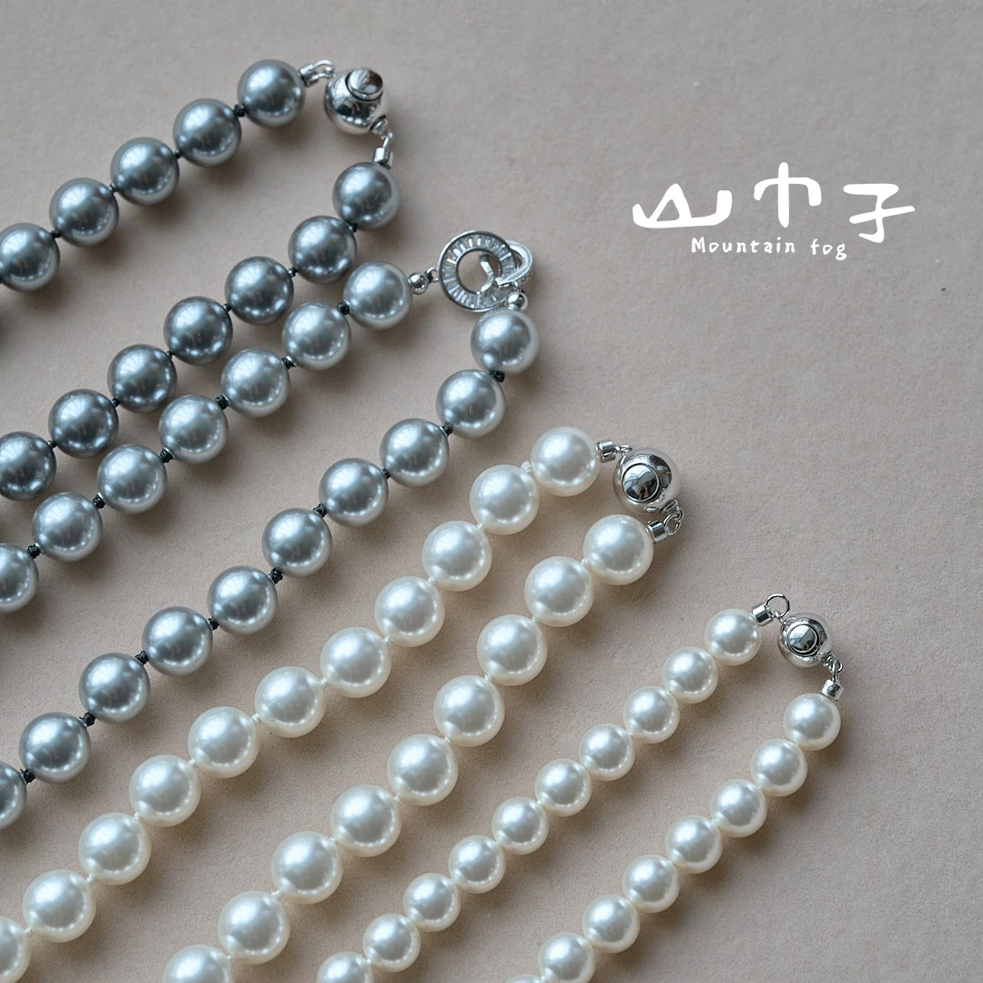 吊坠925银 【山巾子.蒹葭】奥地利施家珠10mm8mm项链纯银扣头132