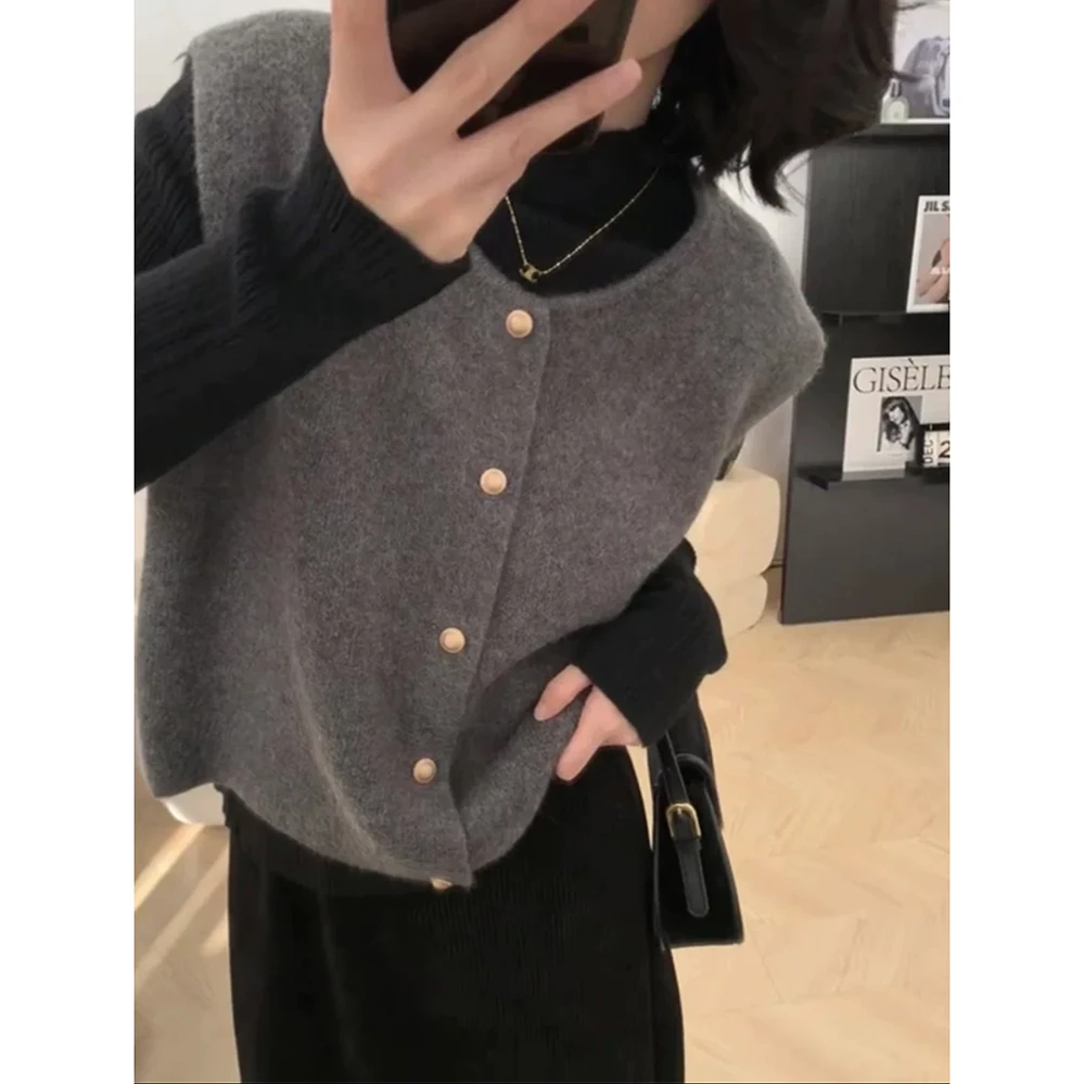 【坎肩马甲】小个子气质坎肩马甲针织衫女毛衣背心秋冬外套