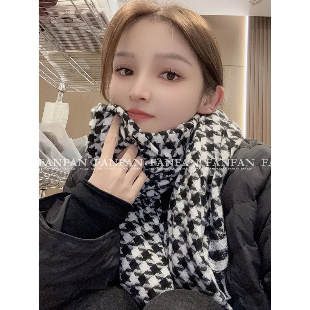 【千鸟格围巾】软糯亲肤！时尚百搭长度180千鸟格围巾