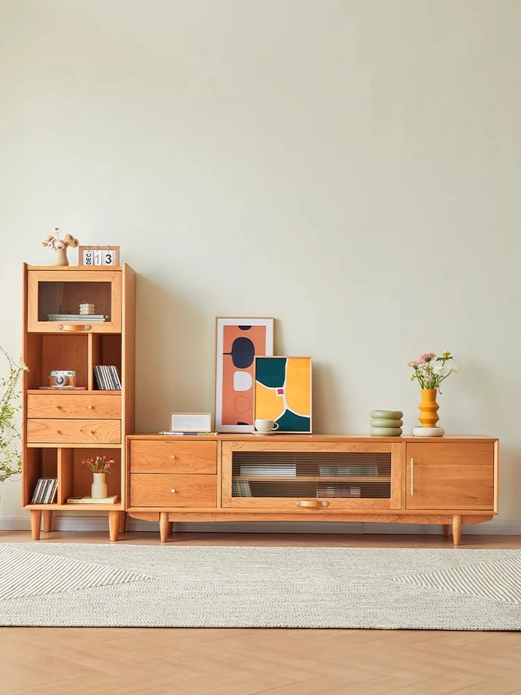星辰樱桃木电视柜客厅北欧小户型日式全实木茶几组合柜子简约现代