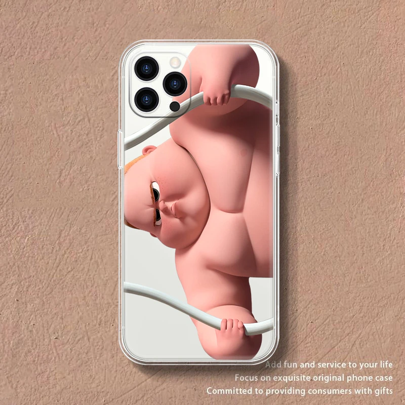 适用苹果/华为/小米/vivo/oppo可爱小胖子王鹤棣同款手机壳透明软