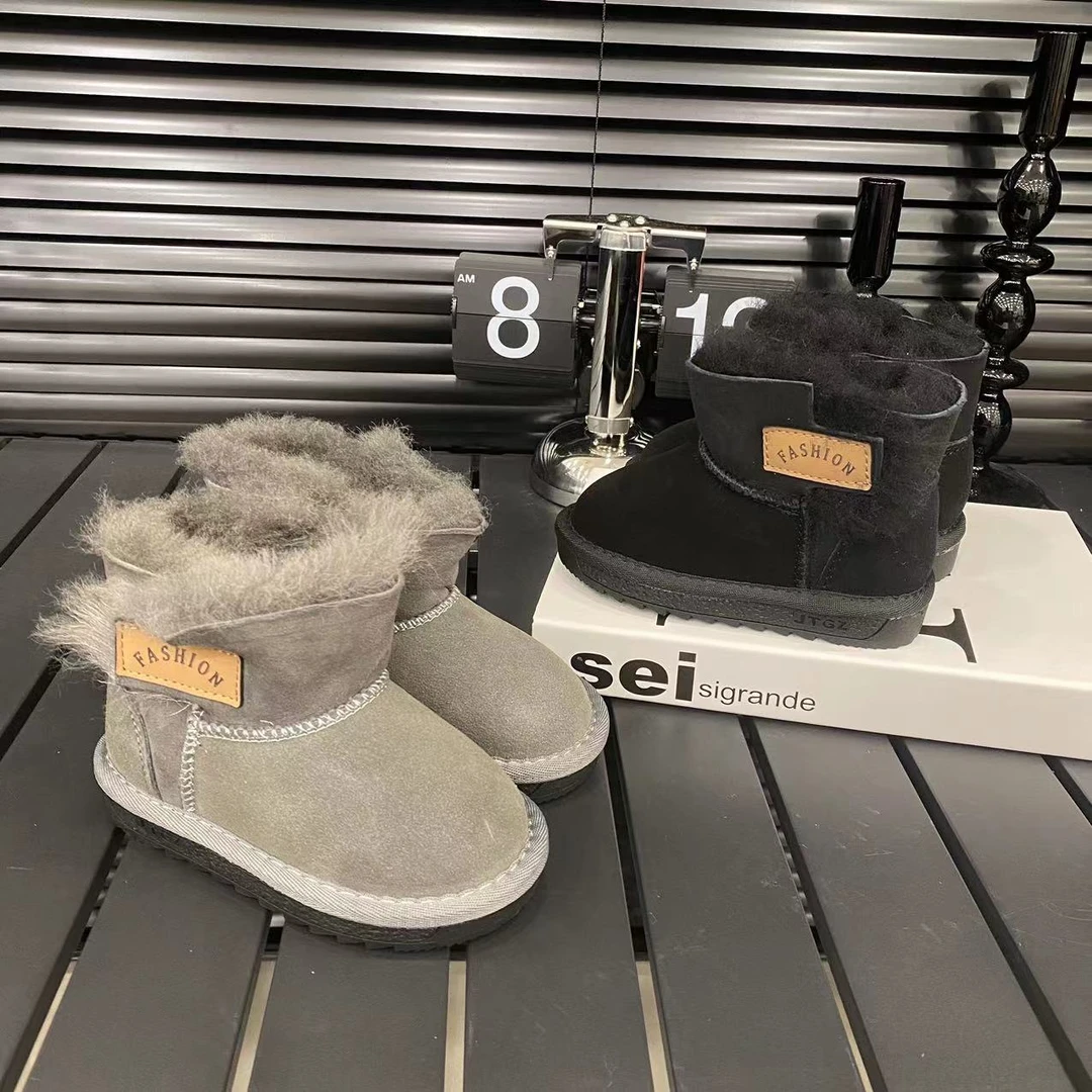 儿童冬款加厚皮毛一体保暖雪地靴5808