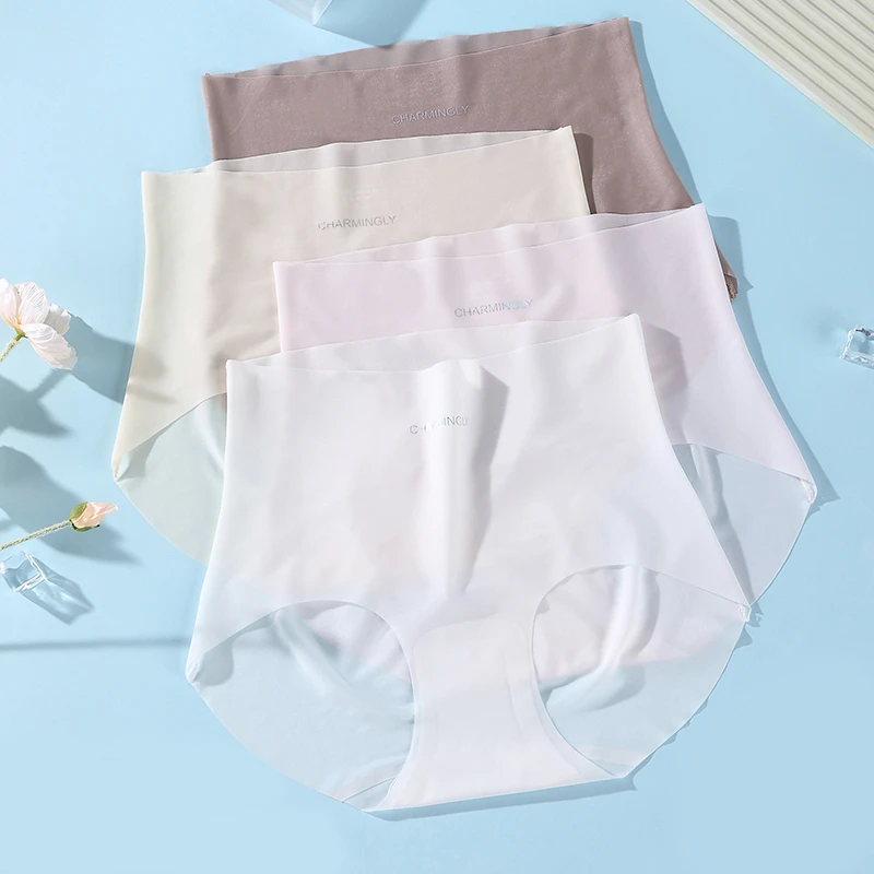 语萱娜【80-220斤】大码内裤女性感时尚三角裤4条XXL318