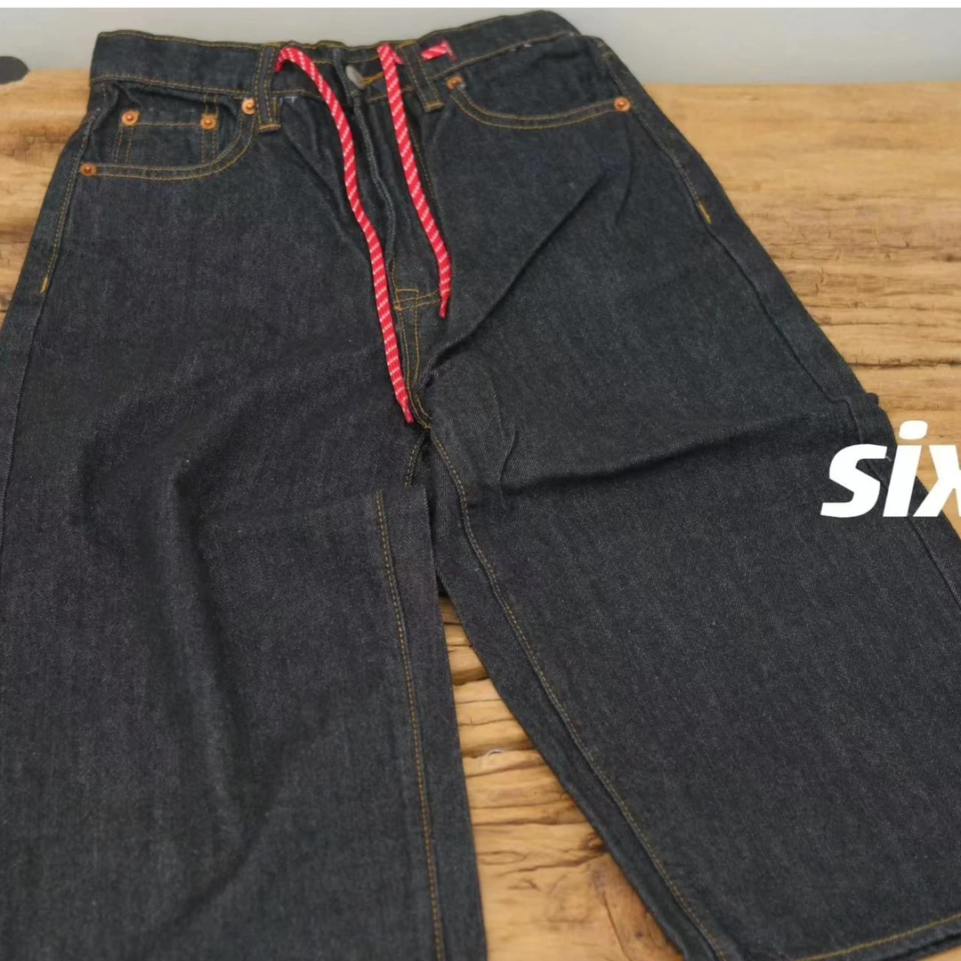 「six-1」DD儿童秋冬直筒复古黑牛仔裤  1175