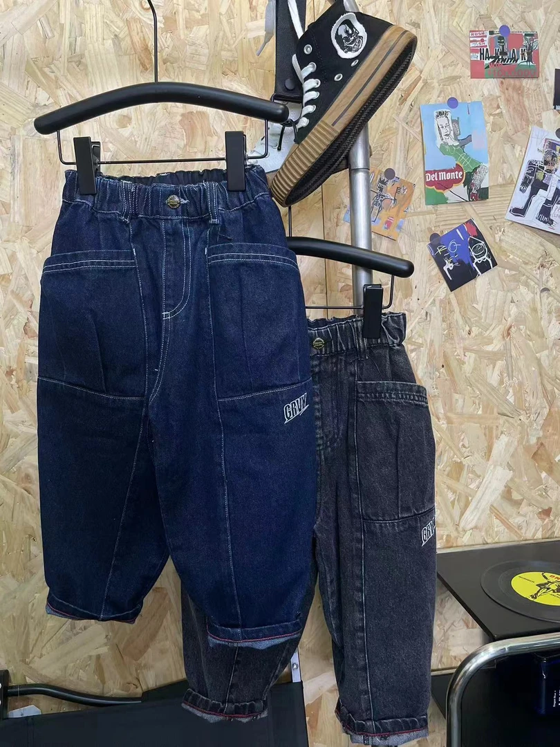 「LIUYI」2024秋冬新款男女童软软亲子装GC绣花牛仔裤  2155