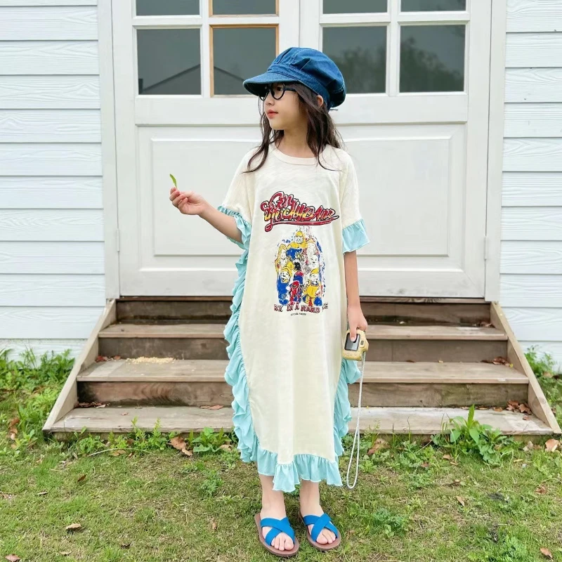 「LIUYI」女童长款连衣竹节棉长裙  1962