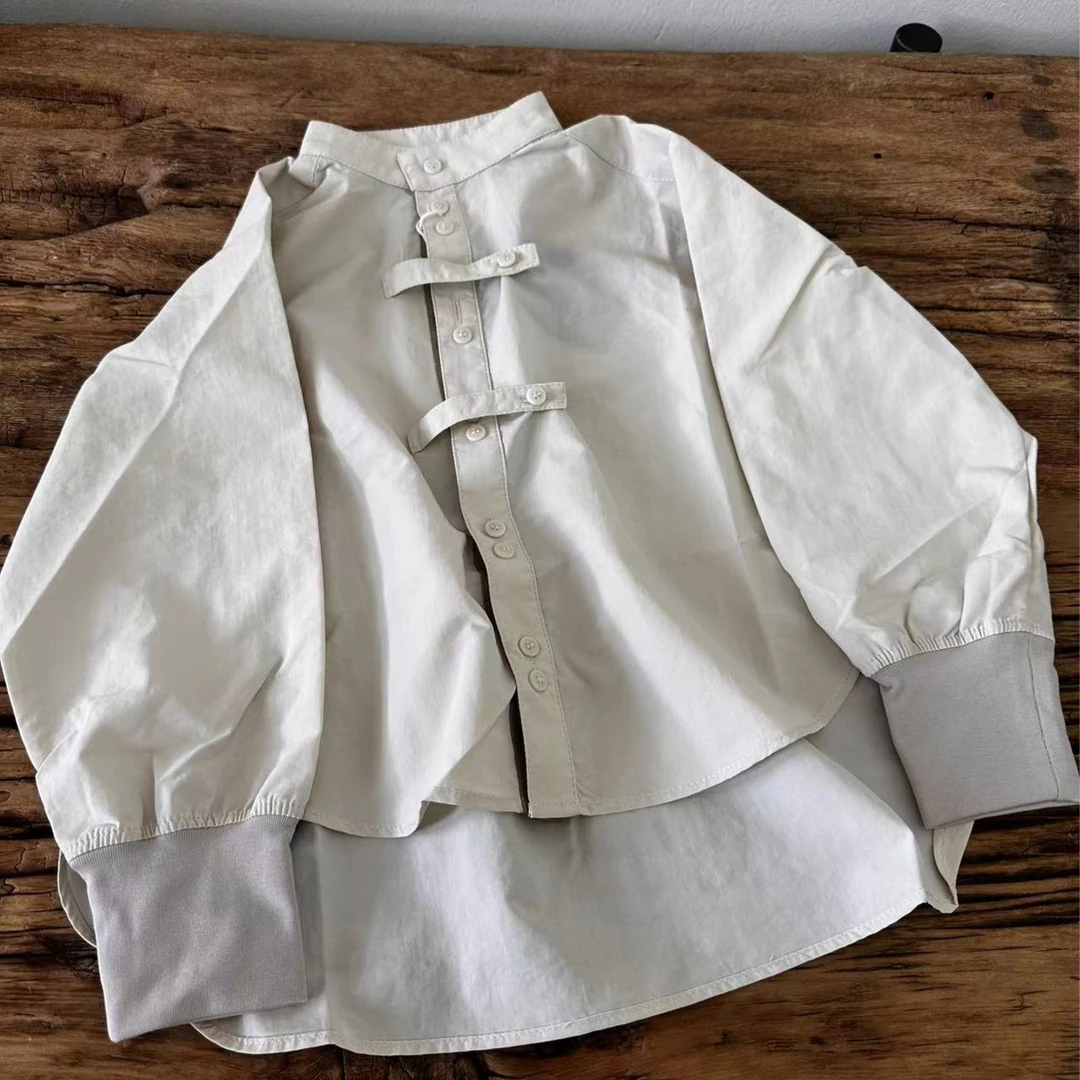 「six-1」小众儿童秋季中式薄款衬衫  1370