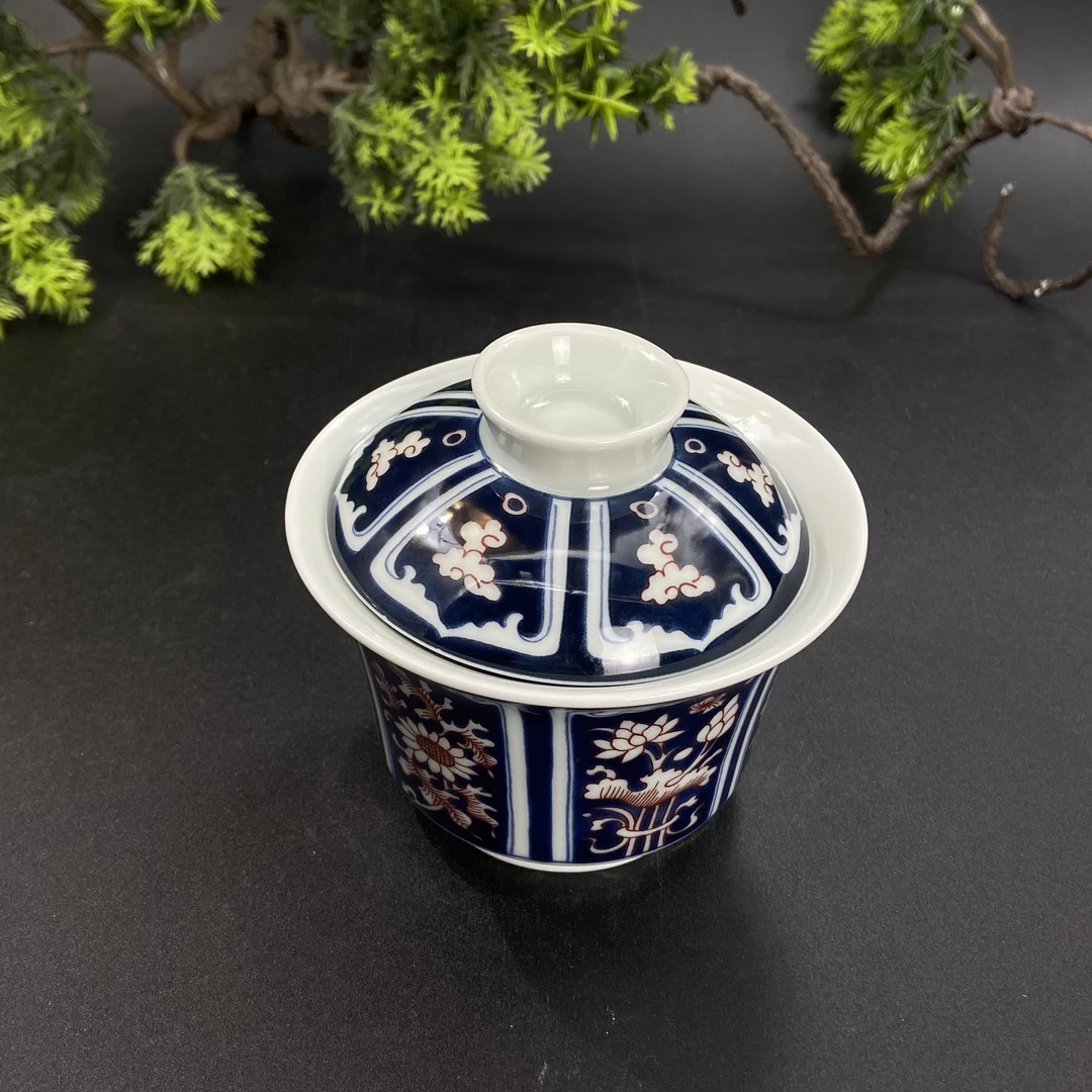 景德镇陶瓷茶具繁花似锦陶瓷盖碗两才家用