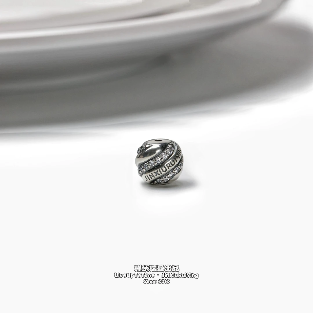 925银银制品 瑾绣瑞盈「浪珠造物·百搭顶珠」提升珠串质感文玩配饰