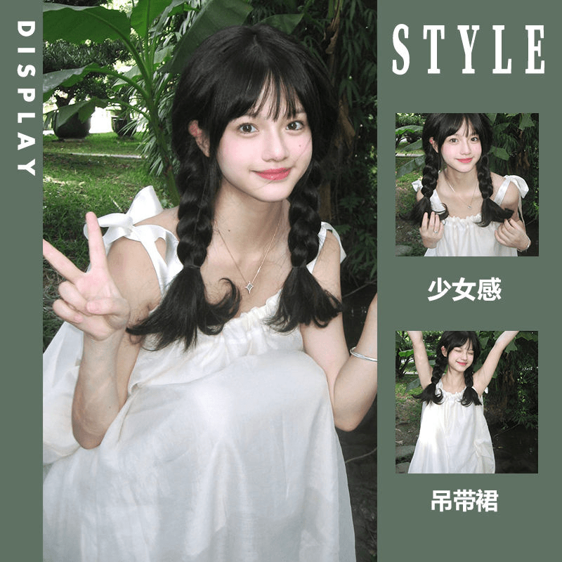 初恋感少女白色吊带裙女夏季2024新款法式连衣裙绝美绑带睡裙外穿