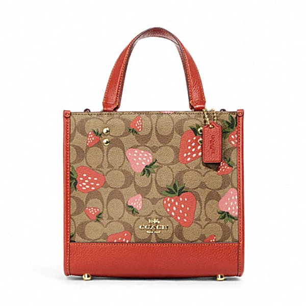 COACH/蔻驰新款野草莓印花DEMPSEY22号托特包c70811 拼色美国直邮