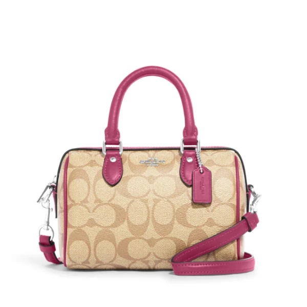 COACH/蔻驰 女士新款拼色迷你rowan波士顿单肩包c60468美国直邮