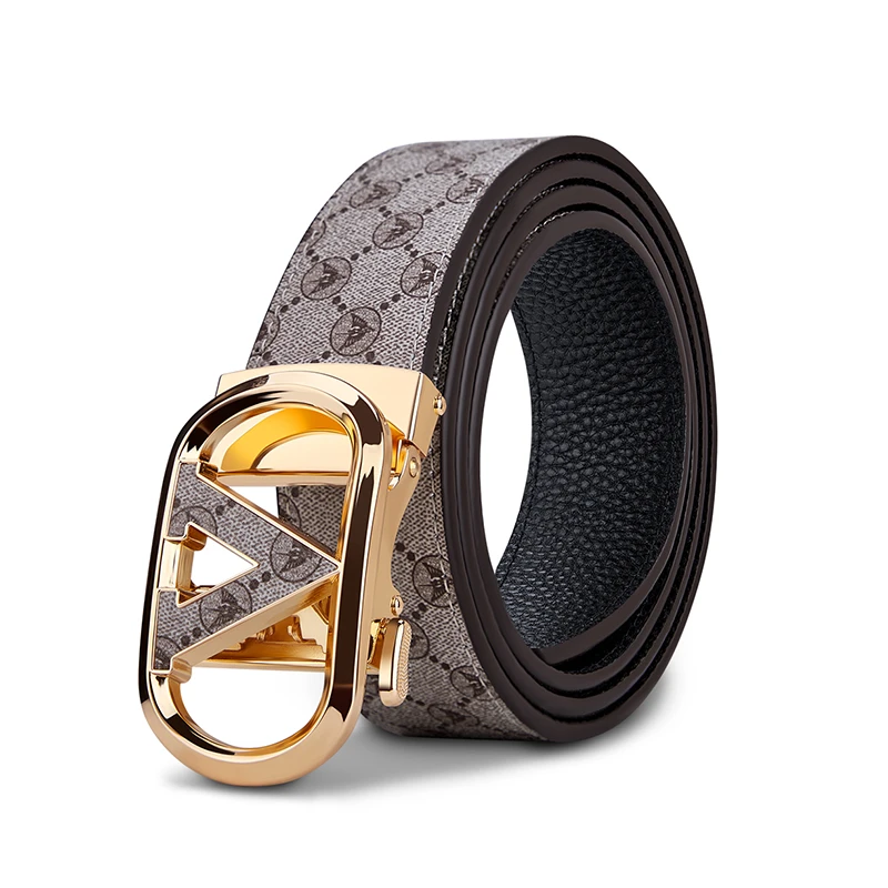 WILLIAMPOLO英皇保罗男士真皮牛皮自动扣腰带真牛皮皮带年轻潮流