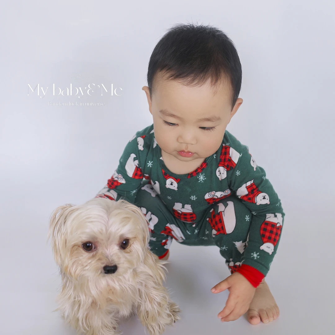 欧美儿童竹纤维家居服家居服睡衣 两件