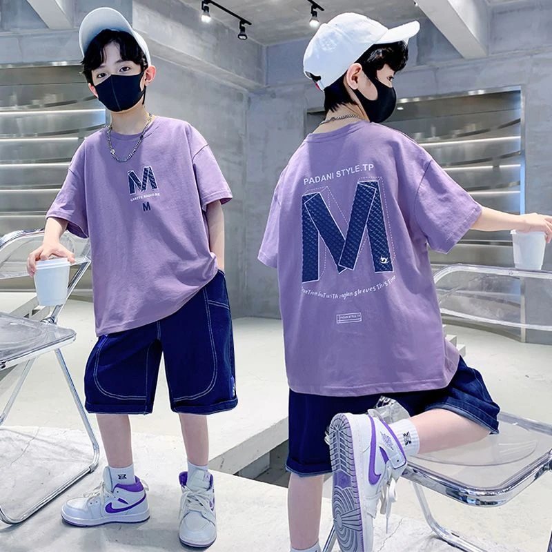 童装男童夏装套装夏季2025新款男孩网红炸街短袖酷帅儿童衣服