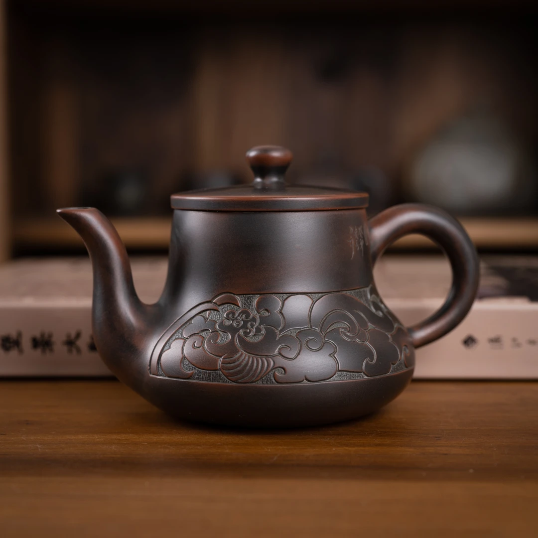 坭兴陶集名家茶壶长嘴龙凤宫灯壶龙纹壶