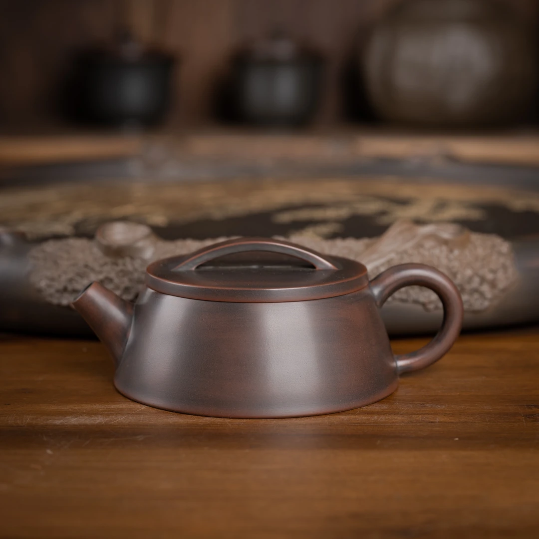 坭兴陶集全手工瓦瓢小品壶大口盖茶壶出水好一人饮小壶约120cc