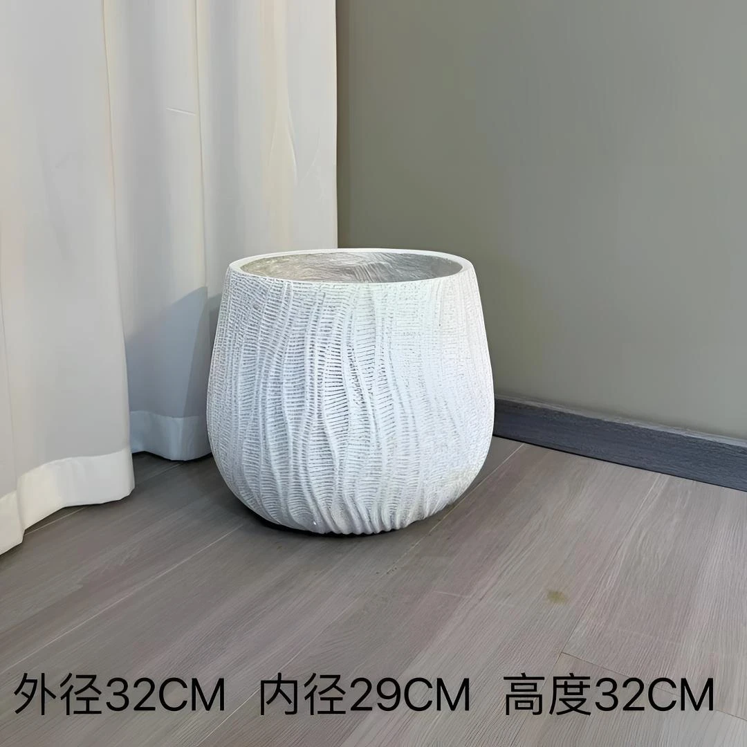 镁泥花盆盆栽大口径圆形方形花盆绿植专用大花盆简约大号龙血树