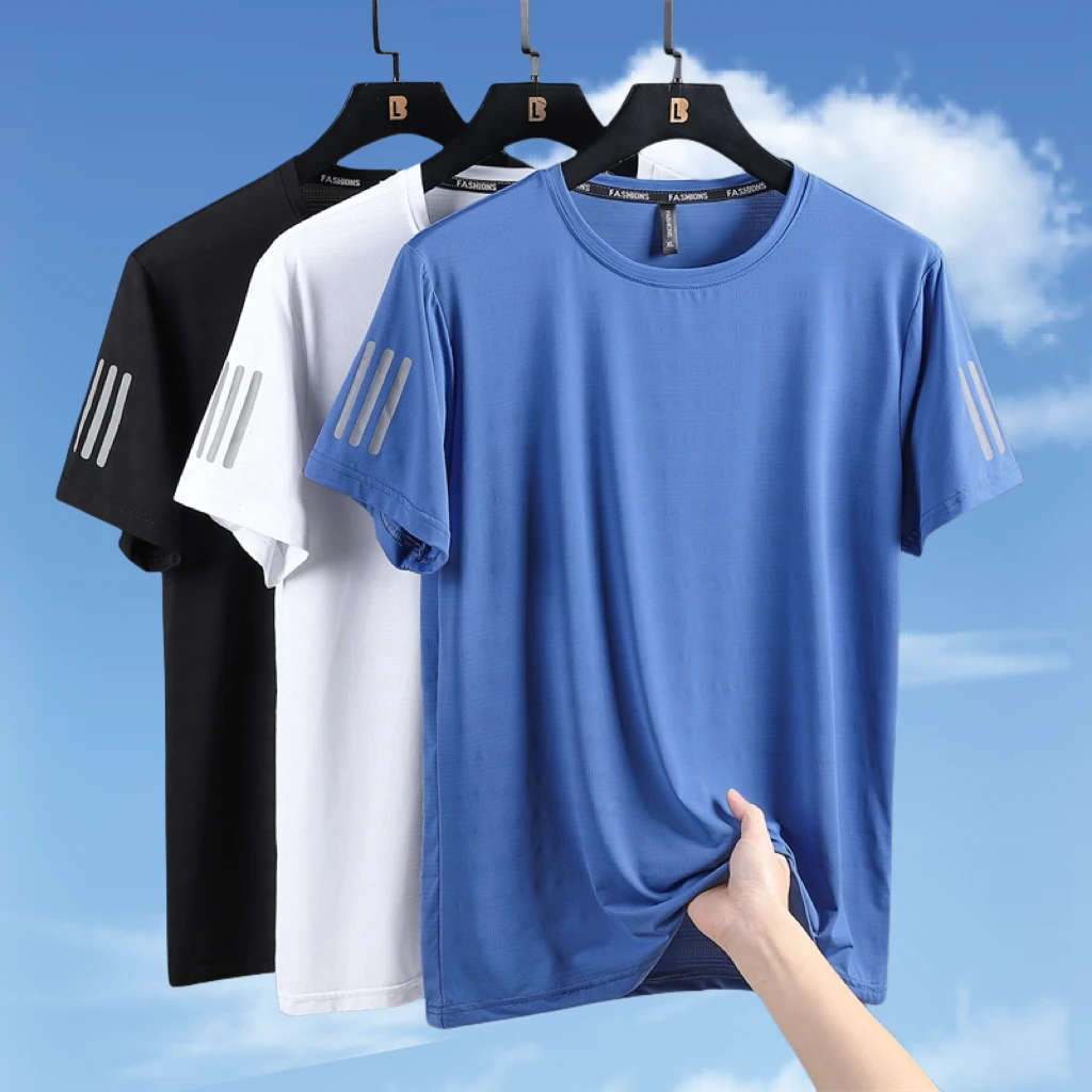 速干t恤男冰丝夏季薄款运动短袖宽松健身衣服训练跑步服户外上衣