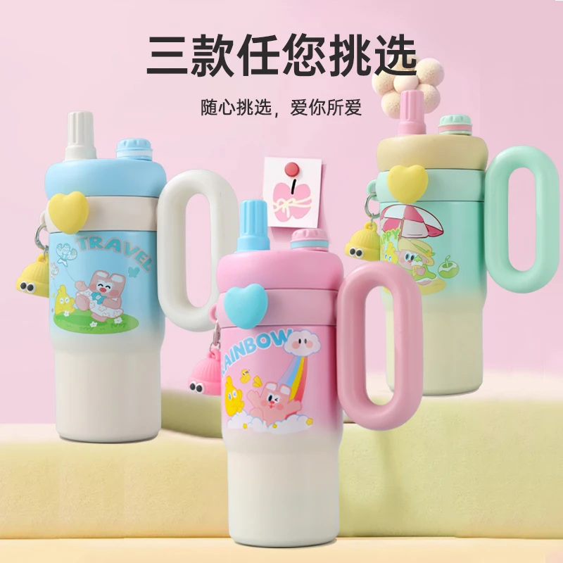 【巴图&博谷优享】马卡龙316不锈钢保温杯网红男女咖啡双饮杯