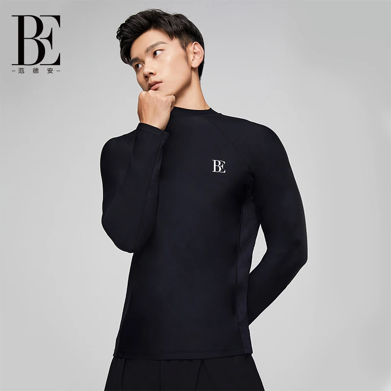 BE范德安男士长袖户外运动休闲冲浪防晒抗氯高弹透气修身游泳健身