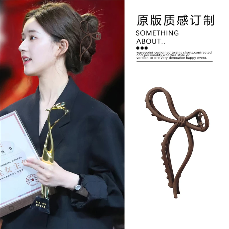 蝴蝶结头饰发夹后脑勺抓夹女发饰大号同款鲨鱼夹发卡ins