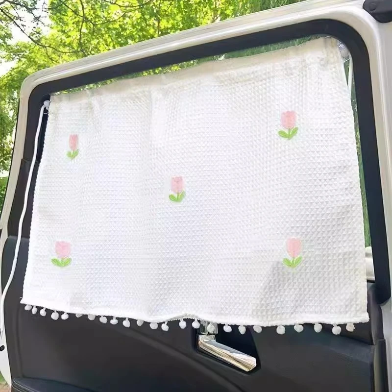 汽车遮阳帘ins小清新轿车遮光窗帘吸盘式车内防晒隔热遮阳挡儿童