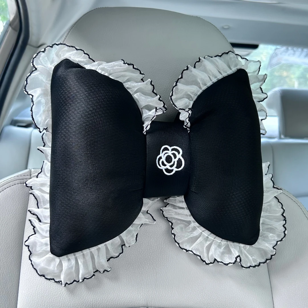 汽车头枕腰枕蕾丝边头枕护颈枕腰枕套装车载靠枕颈枕枕头靠枕腰枕