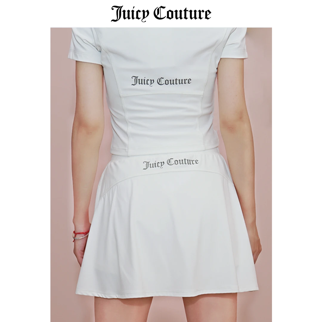 JUICYCOUTURE橘滋24夏季新款哥特LOGO网球裙白色显瘦运动短裙时尚