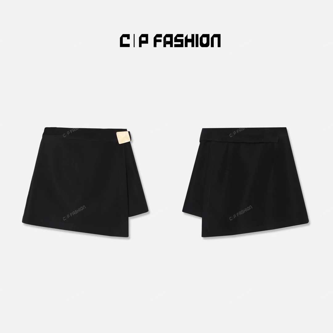 Chlisdinacoco丨“海棠醉玥”金属扣高腰显瘦百搭短裙裤C48820DQ243