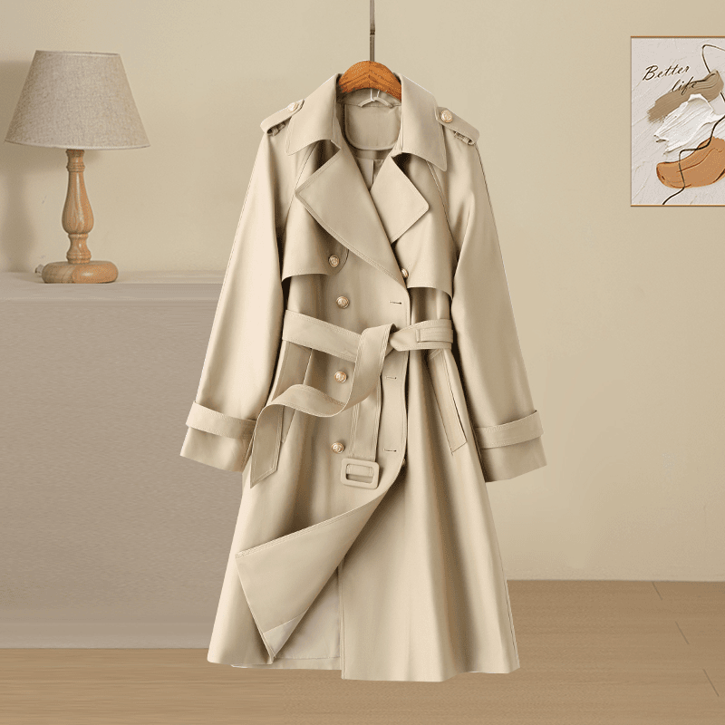 YIRAN/奕冉韩版高级感中长款女2024春秋新款宽松显瘦流行风衣外套